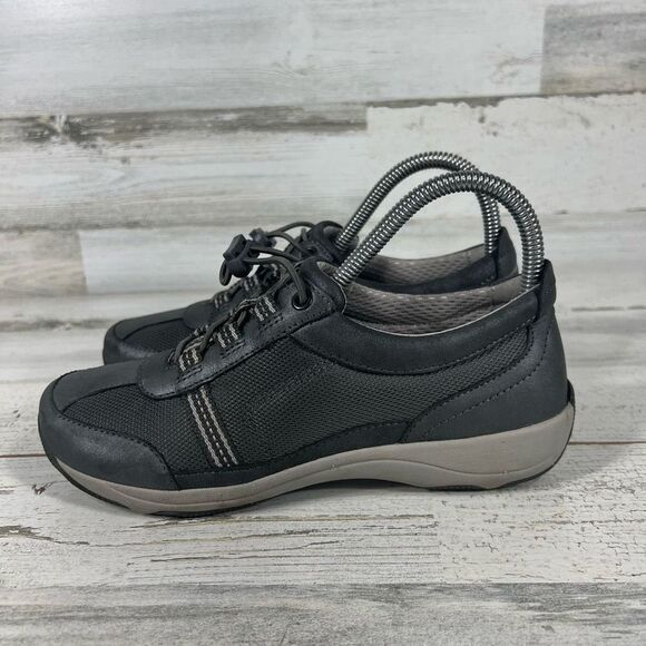 Dansko Womens Mesh Leather Drawstring Sneakers Comfort Shoes Gray‎ Size 36 - Picture 2 of 9